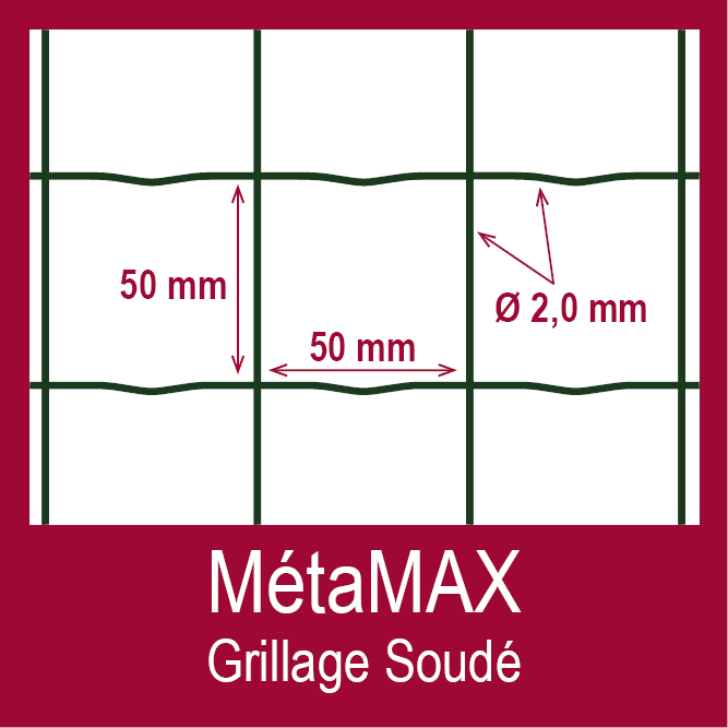 MetaMAX Picto Bouton pour accéder à la Fiche Technique du grillage soudé MétaMAX de Métanor
