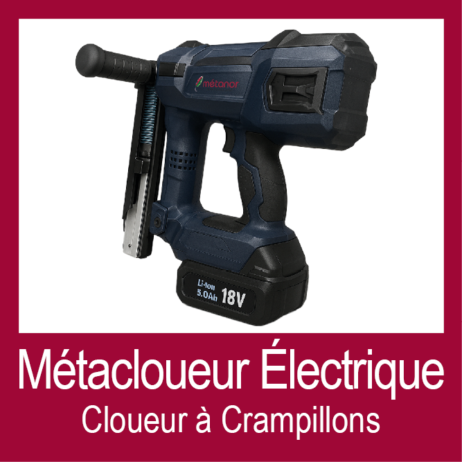 Image Bouton pour visualiser la Fiche Technique du Métacloueur électrique, le cloueur à crampillons électrique Métanor.